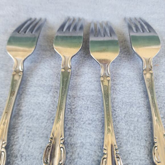 SPRINGTIME Stainless Japan Set Of 4 Dinner Forks 7 1/2" Silverware Flatware - Picture 6 of 8